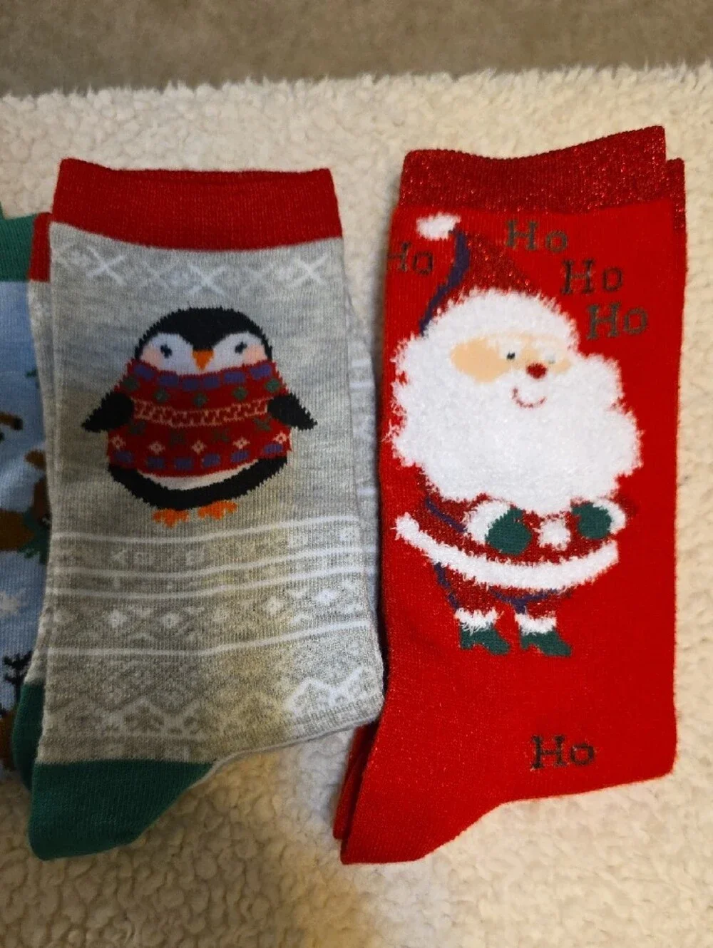 CJ Banks Women's Holiday Crew Socks - Red, Gray, Blue, Green
